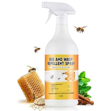 Wasp Repellent Spray - Bee Spray with 100% Safe & Natural Protection with Long-Lasting Formula，Hornet Spray Fresh & Energizing Scents for Outdoor & Home