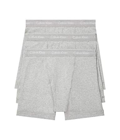Calvin Klein Men's Cotton Classics 3-pack Boxer Brief, 3 Grey Heather, Large