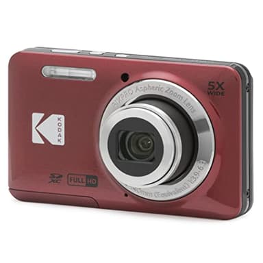 Kodak PIXPRO FZ55-RD 16MP Digital Camera 5X Optical Zoom 28mm Wide Angle 1080P Full HD Video 2.7" LCD Vlogging Camera (Red) Packaging May Vary