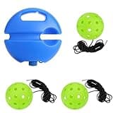 Match Buddy Pickleball Trainer with 1 String and 3pcs Elastic Pickleballs, Portable Player Equipment for Solo Practice and Performance Improvement (Blue)