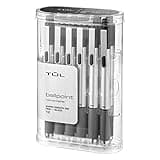 TUL BP3 Ballpoint, Retractable, Fine Point, 0.8 mm, Silver Barrel, Black Ink, Pack Of 12