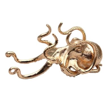 Deanvzes Metal Octopus Cuttlefish Figurines Desk Stand for Phone Bracket Pen Spectacles Holder Car Statue Ornaments Home Decor (Gold), AXZY-JEO479