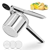 AHFLRITO Potato ricer, Heavy Duty Ricer for Mashed Potatoes, Large Potato Masher Stainless Steel with Ergonomic Handle, Efficiently for Fluffy Mashed Potatoes