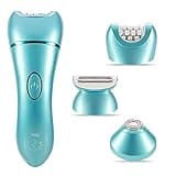 YHC Epilator for Women – 3-in-1 Facial & Body Hair Remover, Wet & Dry Electric Shaver for Legs, Arms & Bikini, Cordless, Waterproof, USB Rechargeable (Blue)
