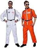Maxim Party Supplies Mens Astronaut Costume Jumpsuit for Adults with Embroidered Patches and Pockets (XX-Large, White)