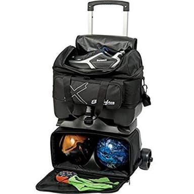 KR Strikeforce Hybrid X Four Ball Roller Bowilng Bag with Shoe Compartment and Accessory Compartments also Holds 4-Bowling Balls