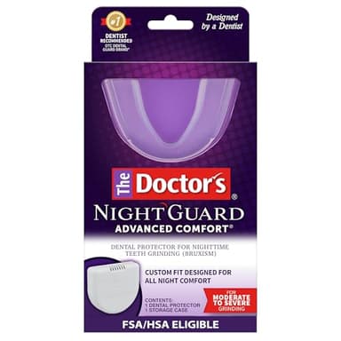 The Doctor’s NightGuard Mouth Guard for Grinding Teeth at Night, Includes Storage Case, Pack of 1