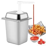 3.4Quart Sauce Pump Dispenser Stainless Steel Condiment Dispenser Pump Station Pump Dispenser for Syrup Ketchup Dressing BBQ Sauce