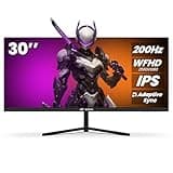 CRUA 30-inch Gaming Monitor 200HZ, 21:9 WFHD(2560X1080P) Ultrawide Computer Monitor, IPS Screen,100% sRGB, PIP/PBP, HDMI 2.0 & Displayport 1.4,Support FreeSync,Wall Mountable/Tilt Adjustable- Black