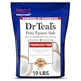 Dr Teal's Epsom Magnesium Salt Soak Bulk, Fragrance Free, 19 lbs