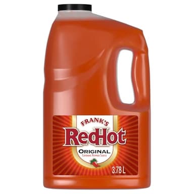 Franks RedHot Original Cayenne Pepper Hot Sauce, 1 gal - One Gallon Bulk Container of Cayenne Pepper Hot Sauce to Add Flavorful Heat to Entrees, Sides, Snacks, and More