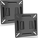 Alrhipvm 2 Pack Monitor Wall Mount RV TV Mount for 14”-27” LED LCD Flat Screens, Small TV Mount for Computer Monitors, Camper TV Mount Low Profile Fixed with 100x100mm VESA Mount, Hold up 33lbs
