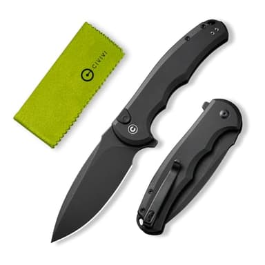 CIVIVI Button Lock Praxis Pocket Knife for EDC, Folding Knife Upgrade with Flipper 3.75" Nitro-V Blade plus Aluminum Handle, Cool Stylish Gift for Men Women C18026E-1