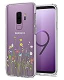 Unov Case for Galaxy S9 Plus Clear with Design Soft TPU Shock Absorption Slim Embossed Floral Pattern Protective Back Cover (Flower Bouquet)
