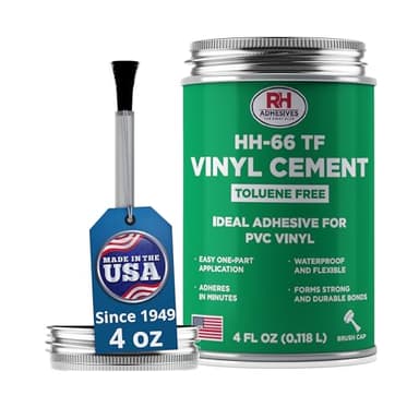 HH-66 Toluene Free Vinyl Cement 4 oz - Vinyl Adhesive, Cement Glue, Industrial Contact Cement for PVC & Vinyl Repair - Waterproof Flexible Vinyl Glue for Tarps, Pool Liners, Inflatables – RH Adhesives