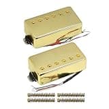 FLEOR Humbucker Pickup Ceramic Guitar Neck + Bridge Pickup Set Golden Fit LP Style Electric Guitar
