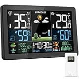 Weather Station Wireless Indoor Outdoor, Thermometer Wireless with Remote Sensor, Home Weather Station, Color Display Digital Weather Forecast, Humidity, Atomic Clock, Air Pressure for Home