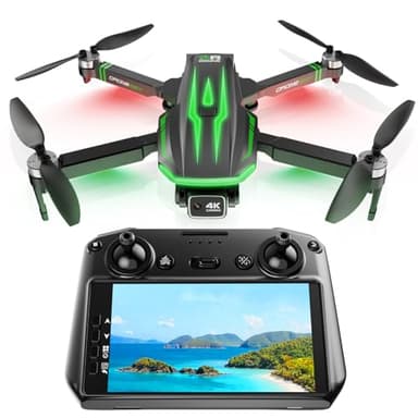 S8 GPS Drones with EIS 4K Camera for Adults kids, 5" Screen on Controller,60 Min Flight Time,Auto Return,Long Range Transmission,Brushless Motor,QuickShots,Foldable and Lightweight Quadcopter with Follow Me,Christmas Toy Birthday Gifts,Under 249g