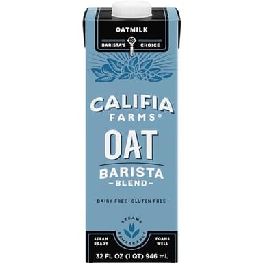 Califia Farms - Oat Barista Blend Oat Milk, 32 Oz, Dairy Free, Vegan, Plant Based, Gluten Free, Non GMO, Milk Frother, Coffee Creamer
