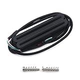 FLEOR Alnico 5 Hot Dual Rail Humbucker Single-Coil-Sized Pickup 12-13K Humbucker Pickup, Full Black