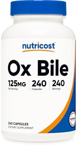 Nutricost Ox Bile Capsules 125mg, 240 Capsules - Non-GMO
