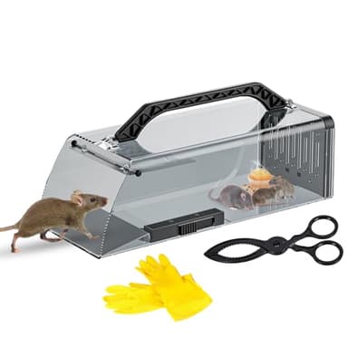 2026 Upgraded Live Mice Traps Humane Mouse Trap Indoor for Home Live Rat Trap for Outside Chipmunk Trap Outdoor Metal Mouse Trap Box Cage Easy to Catch&Release Live Chipmunk Animal Squirrel