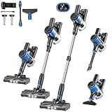 Cordless Vacuum Cleaner, 30Kpa 8-in-1 Stick Vacuum with LED Display & 3 Cleaning Modes, 40-Minute Runtime & Detachable Battery, Lightweight Vacuum Cleaner for Home Hardwood Floors Carpets (Blue)