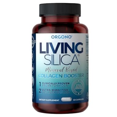 Living Silica ORGONO Mineral-Based Collagen Booster Capsules | Silica-Based | Supports Collagen & Elastin for Joint & Bone Support, Glowing Skin, Strong Hair & Nails | 60 Capsules