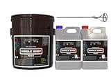BP Resins: Single Shot |100% Solids Epoxy Resin Kit (3 Gallons) Solvent-Less, Two Component Gloss Coat Finish- Low VOC! Industrial Use, Garages, Floors & More! (Black) + Free Mixer!