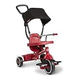 Radio Flyer Pedal & Push 4-in-1 Stroll ' N Trike®, Red Tricycle, for Toddlers Ages 1-5 (Amazon Exclusive), Toddler Bike Large