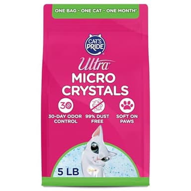 Ultra Micro Crystals Cat Litter - 99.9% Dust Free, Soft on Paws, Fragrance Free - 5 Lbs.