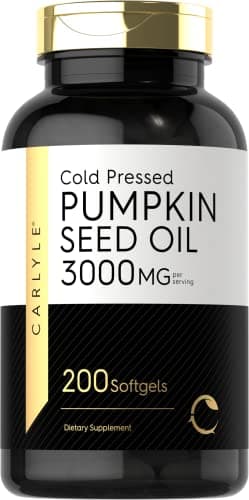 Carlyle Pumpkin Seed Oil Capsules | 3000mg | 200 Softgels | Essential Fatty Acids | Cold Pressed Dietary Supplement | Non-GMO and Gluten Free Formula