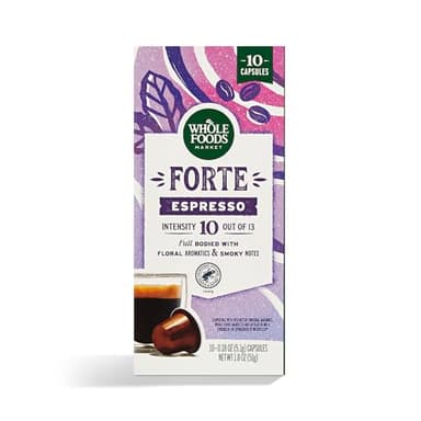 Whole Foods Market, Forte Espresso Pods, Floral Aromatics & Smoky Notes, 10 Count