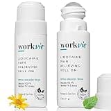 Workvie Lidocaine Roll On Pain Relief Cream 2pk Maximum Strength - Arnica, Menthol, Aloe Vera - Soothing Relief for Muscles and Joints - Sensitive Skin Friendly