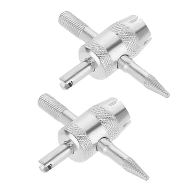 2 Pcs 4-Way Valve Core Tool Tire Valve Tools 4-in-1 Tyre Valve Removal Tool Tire Valve Stem Tool Valve Core Removal Tool Valve Stem Puller Valve Stem Removal Tool for Bicycle Bike Automobile Car