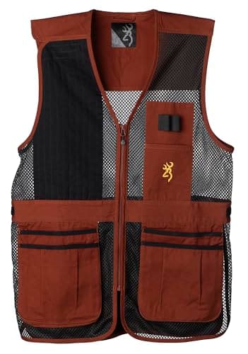 Browning Trapper Creek Mesh Shooting Vest – Lightweight Breathable Shooting Vest for Sporting Clays, Trap and Skeet (Brandy, XX-Large)