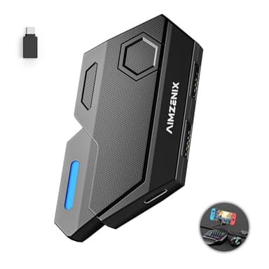 Keyboard and Mouse Adapter for Nintendo Switch/Xbox One/Xbox Series/PS4/PS3, AIMZENIX Game Controller Emulator Adapter, Perfect for Games Consoles for FPS, TPS and RTS [2023 Upgrade Version]