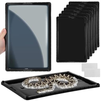 Qualirey Snake Glue Traps 15 x 10 in, Extra Large Heavy Duty Rat & Snake Sticky Traps, 6 Pack Plastic Tray Glue Boards for Indoor/Outdoor Use, Garage Basement Yard