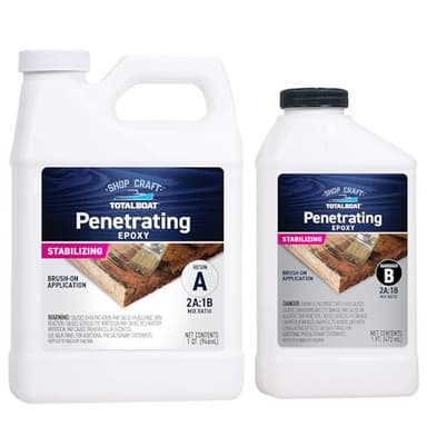 TotalBoat Clear Penetrating Epoxy Wood Sealer Stabilizer for Rot Repair and Restoration (1.5 Quart, Traditional)