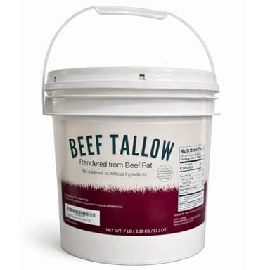 Beef Tallow for Cooking 7 LB Bulk Pail w/Safety Seal No Additives or Preservatives