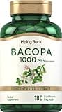 Piping Rock Bacopa Monnieri Capsules 1000 mg | 180 Count | Herbal Extract Supplement | Non-GMO, Gluten Free