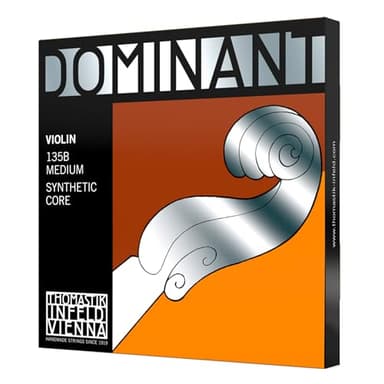 Thomastik-Infeld 135B Dominant Strings Set 4/4 with Steel E Ball - Corrosion Resistant Violin E String with Aluminum Wound Ball End - Flexible Violin Strings with Easy Modulation for a Rich Tone