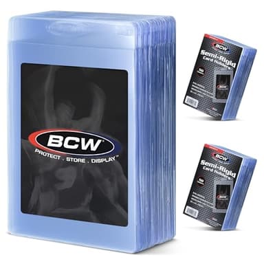 BCW Semi Rigid Card Holder #1 | 100 Pack | Semi Rigid Card Sleeves for Grading Preparation | Protective Holders for Sports & Trading Cards