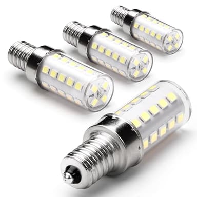 Heifymi E12 40 Watt Equivalent LED Bulbs 6000K Daylight White 450lm 4W 120V LED Candelabra Bulb with T6 C7 E12 Small Base for Wall Sconces Pendant Chandelier Ceiling Fan Lighting, Non-Dimmable, 4 Pack