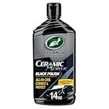 Turtle Wax 53448 Hybrid Solutions Ceramic Acrylic Black Polish and Wax Formulated for Black Car Paint, Removes Surface Scratches and Swirl Marks, Provides Water Repellency, 14 oz. (Pack of 1)