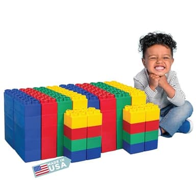 BiggoBlocks Big Blocks for Kids Ages 4-8, Indoor & Outdoor Blocks for Kids Jumbo Games, Large Building Blocks (96 PC) Standard Set