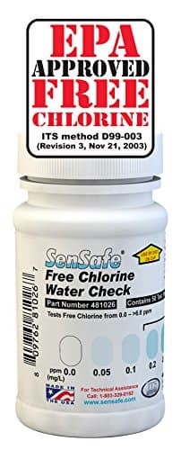 Industrial Test Systems SenSafe 481026 Free Chlorine Test Strip | USEPA Approved Method D99-003 | 0-6ppm | 0.05ppm Detection | No Bleach-Out | Bottle of 50 | Drinking Water, Food Service, Restaurant