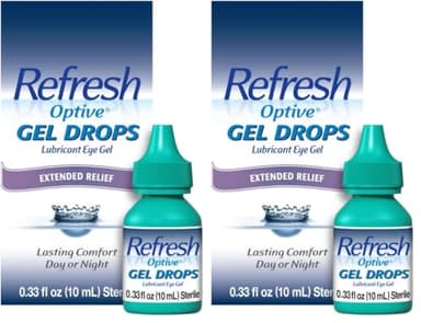 Refresh Optive Gel Drops Lubricant Eye Gel for Dry Eyes, 0.33 Oz Sterile (Pack of 2)