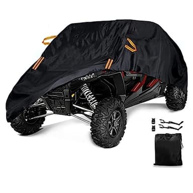 UTV Cover Waterproof Heavy Duty 4-6 Seater Cover Black Oxford Cloth Protection Covers for Polaris RZR Mahindra Can-Am Defender All Weather Side by Side Cover UTV Accessories