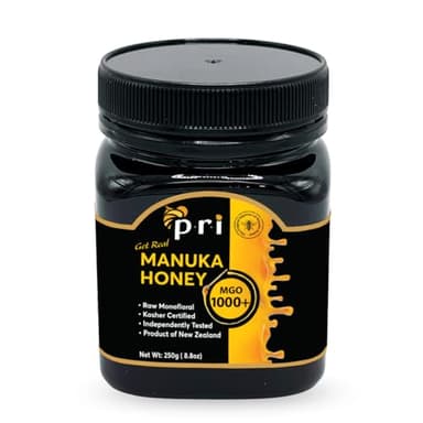 P.R.I Manuka Honey MGO 1000+, Ultra‑Potent Monofloral New Zealand Honey, Rare Limited‑Harvest, Cool‑Processed & QR‑Traceable (250g/8.8oz)
